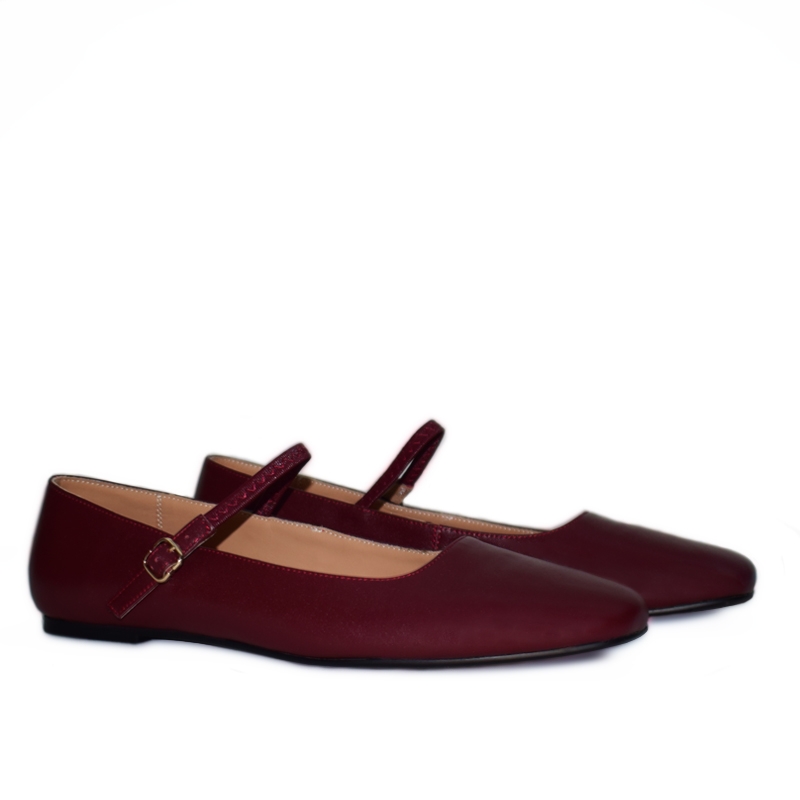 Emily flats in burgundy