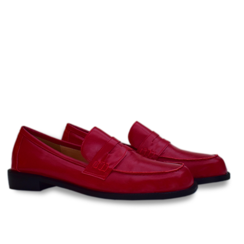 Lexi loafers in red leather