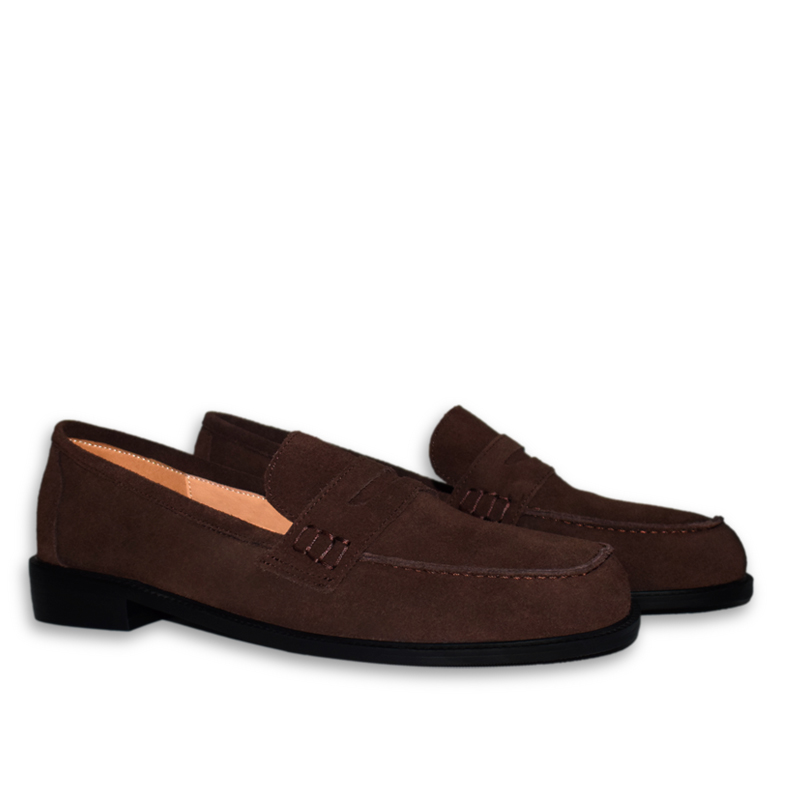 Lexi loafer in dark brown suede