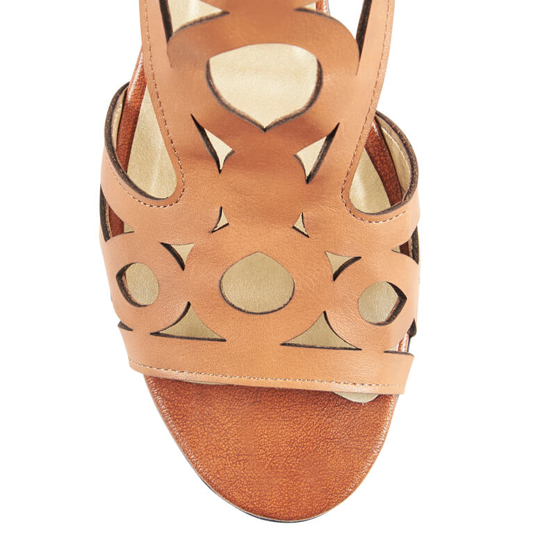 Charlotte tan leather geometric sandals