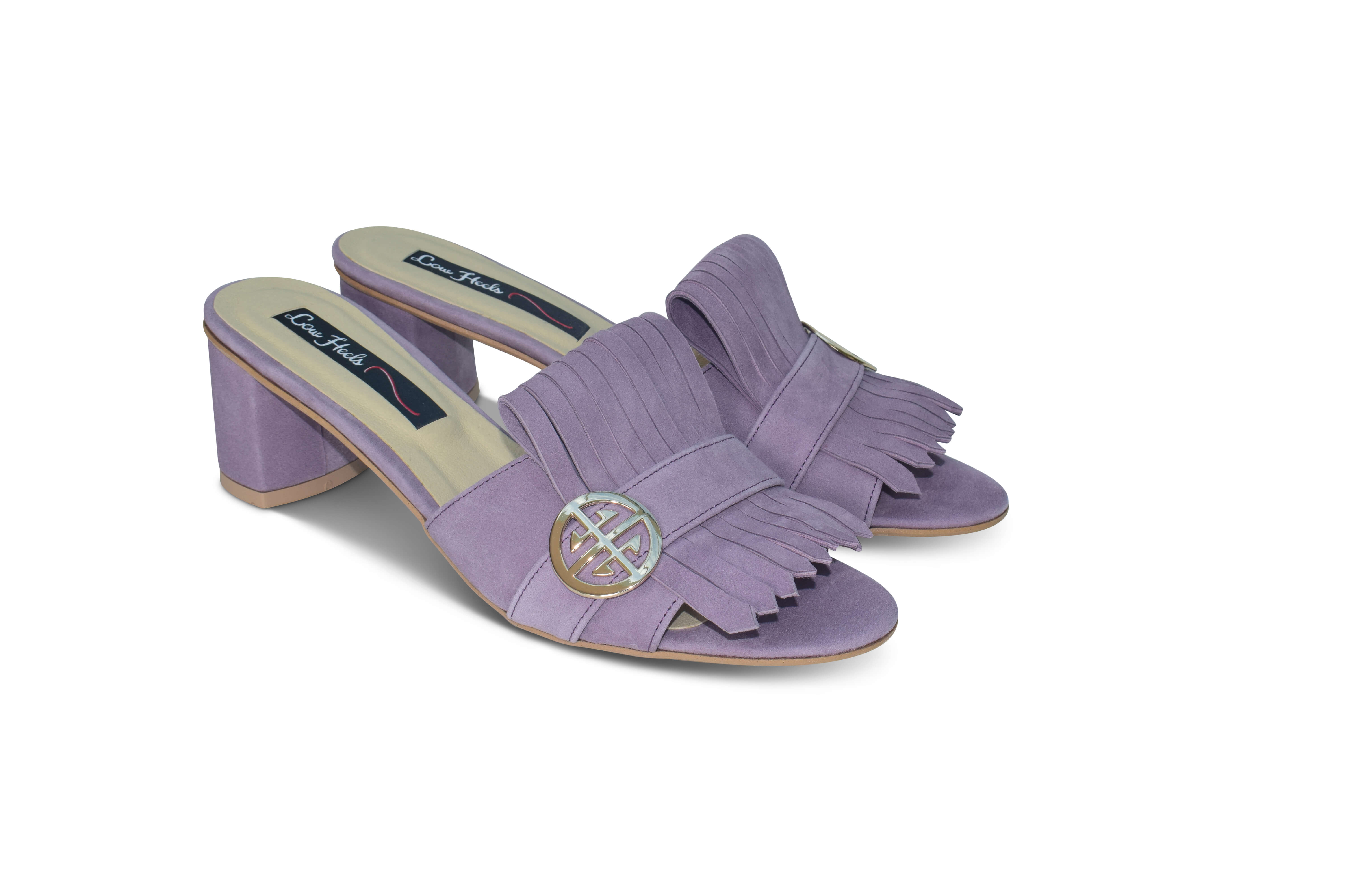 lavender block heels