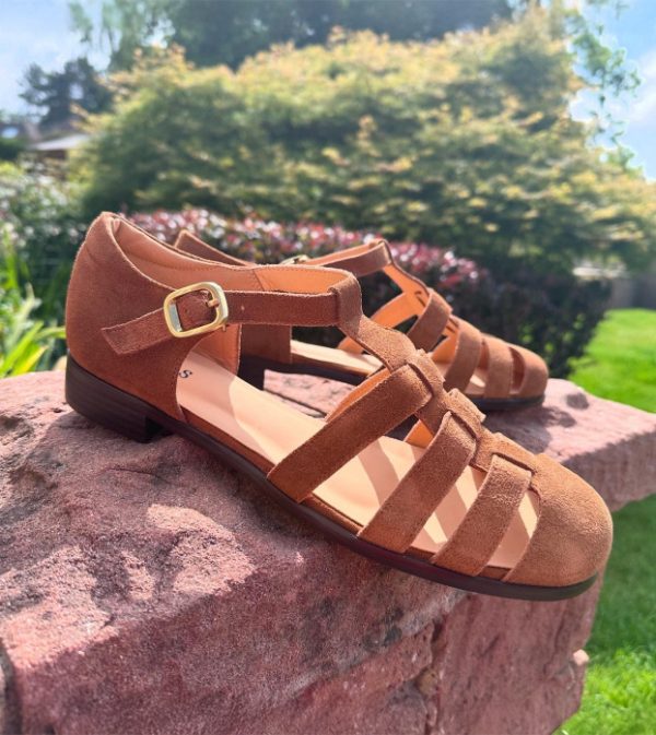 Dolly Sandals in Tan on a Rock